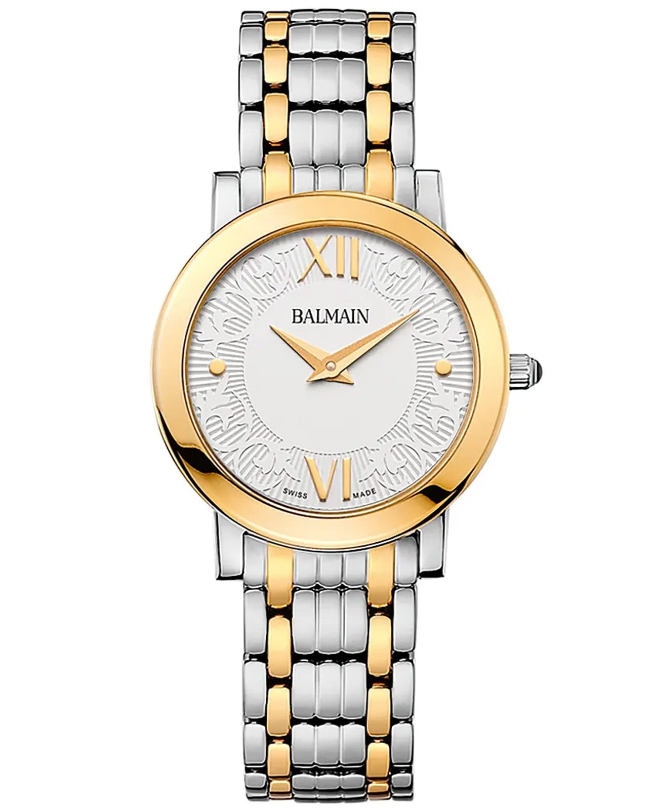 Balmain Balmain Elegance Chic Mini B1692.39.12  B1692.39.12 кварцевые женские часы белый циферблат, браслет нержавеющая сталь с pvd-покрытием — вид спереди